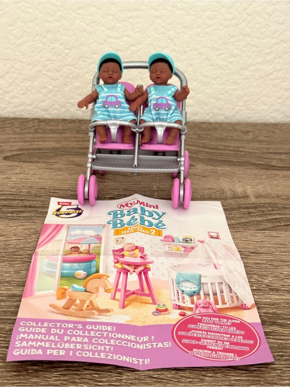 ZURU My Mini Baby-Series 2 SUPER RARE  Twin Boys w/Double Stroller